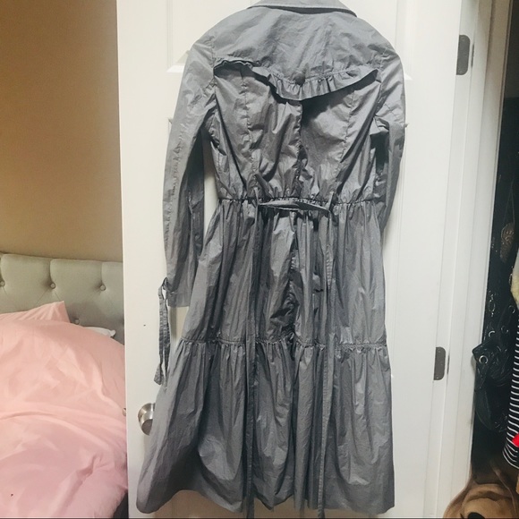 All Saints Metallic trench coat gray vintage 10 - Picture 6 of 10